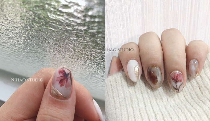 秋冬美甲_秋冬指甲_顯白秋冬美甲.